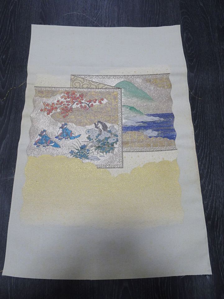 Japanese vintage Rare Silk sample fabric Juko Ori  9647