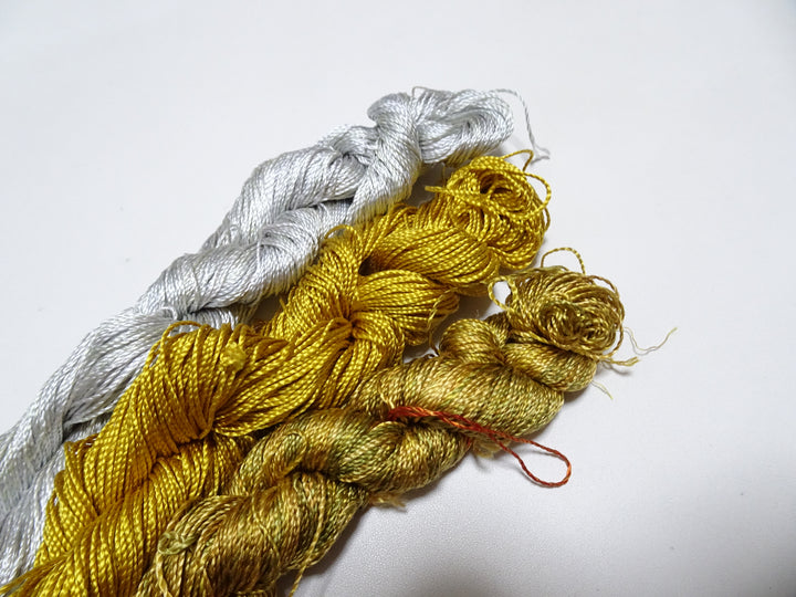 Japanese Vintage Strong Twisted Silk 3sets Thread Embroidery & Weaving 15090