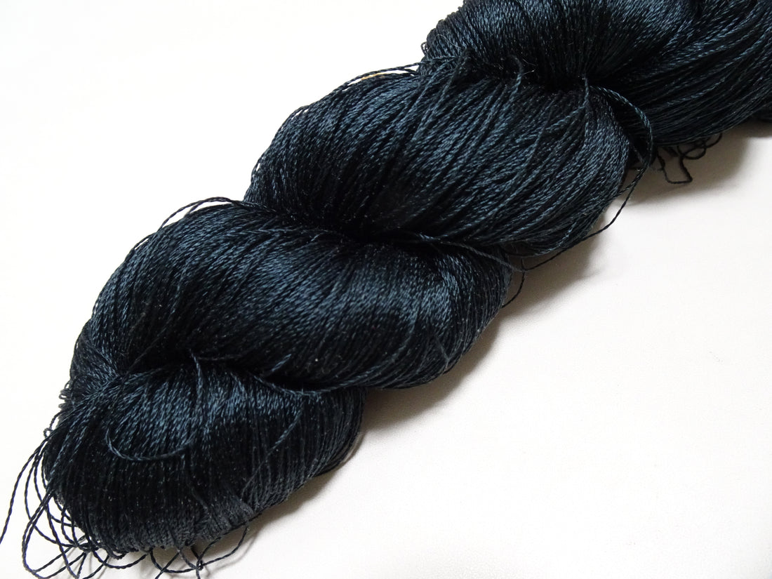 Japanese Vintage Twisted Silk Thread Embroidery & Weaving Midnight Blue 17794