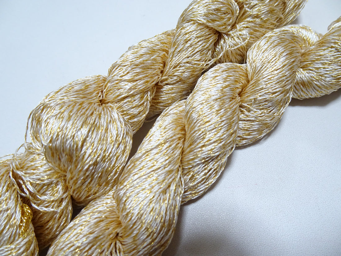 Japanese Vintage High Class Rare Silk Thread Mixture of Gold embroidery 15975