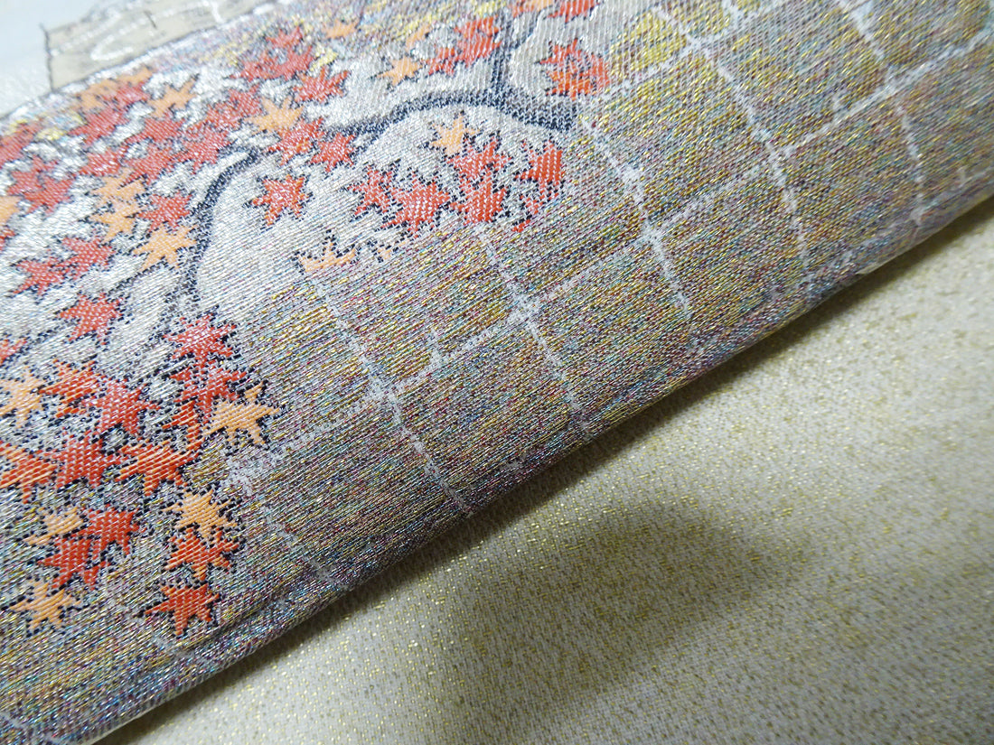 Japanese vintage Rare Silk sample fabric Juko Ori  9647
