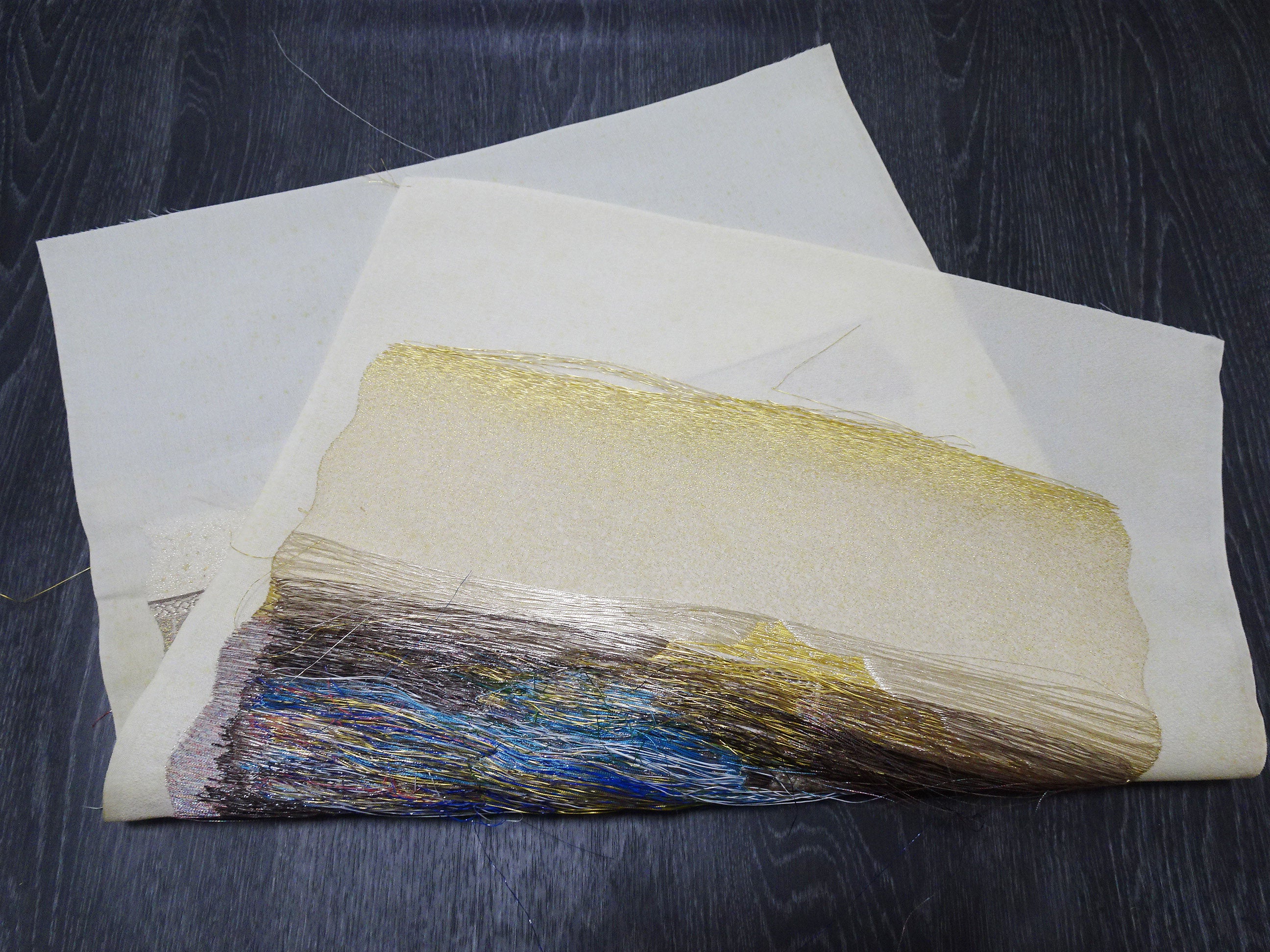 Japanese vintage Rare Silk sample fabric Juko Ori  9647