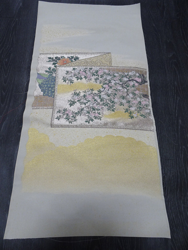 Japanese vintage Rare Silk sample fabric Juko Ori  9648