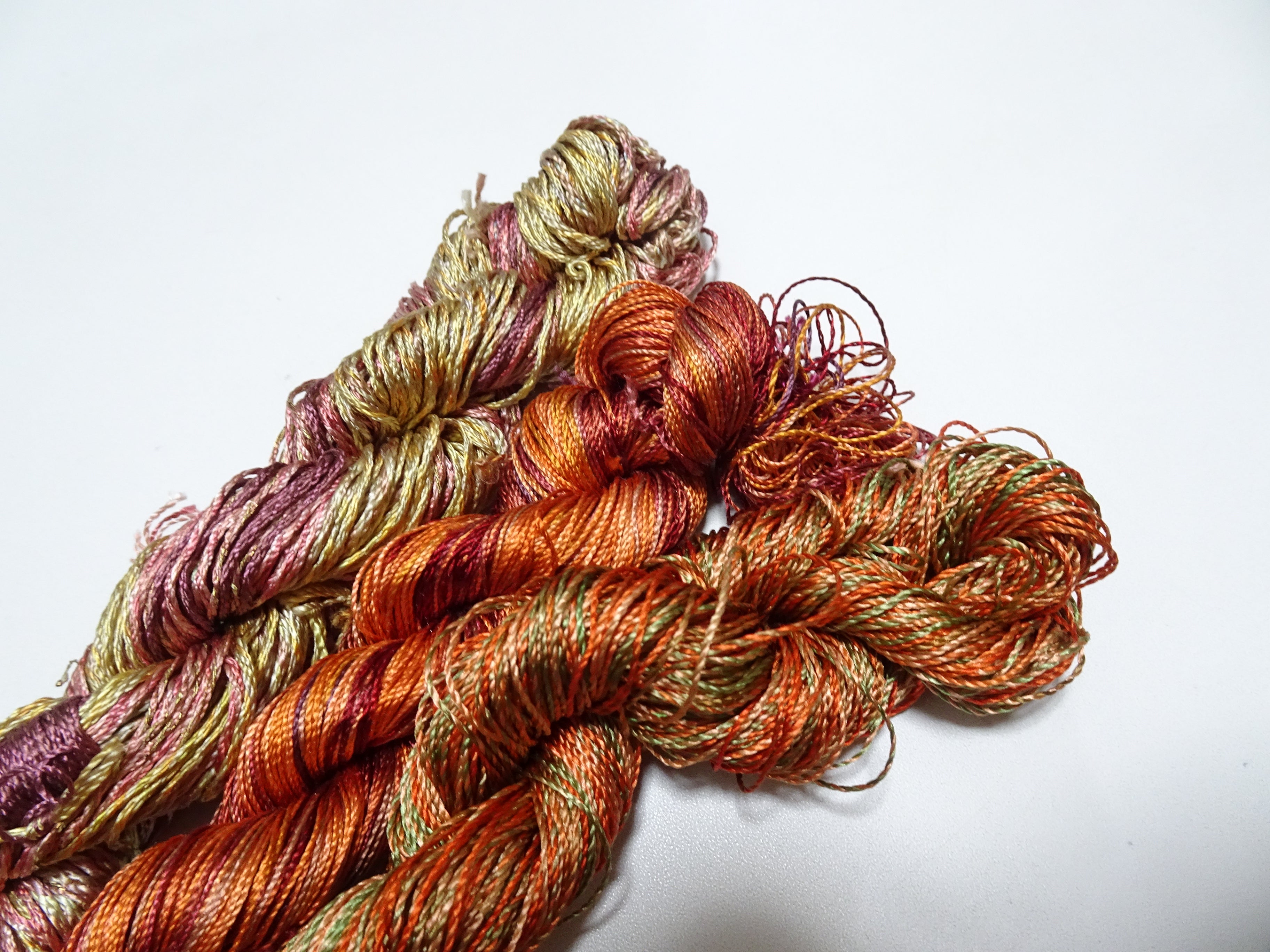 Japanese Vintage Strong Twisted Silk 3sets Thread Embroidery & Weaving 15091