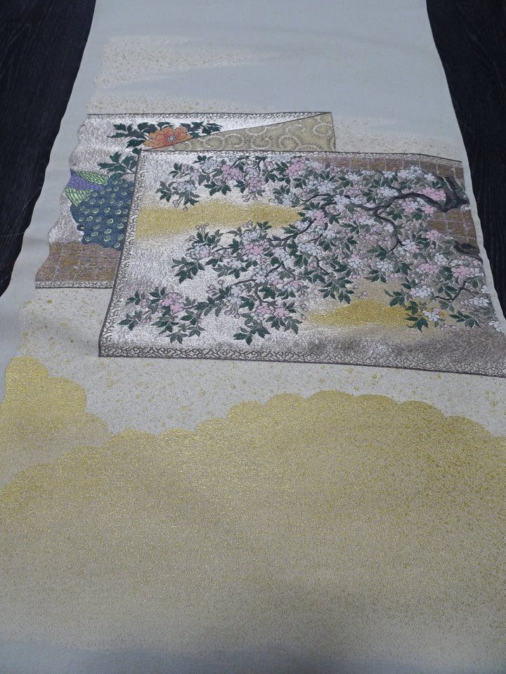 Japanese vintage Rare Silk sample fabric Juko Ori  9648
