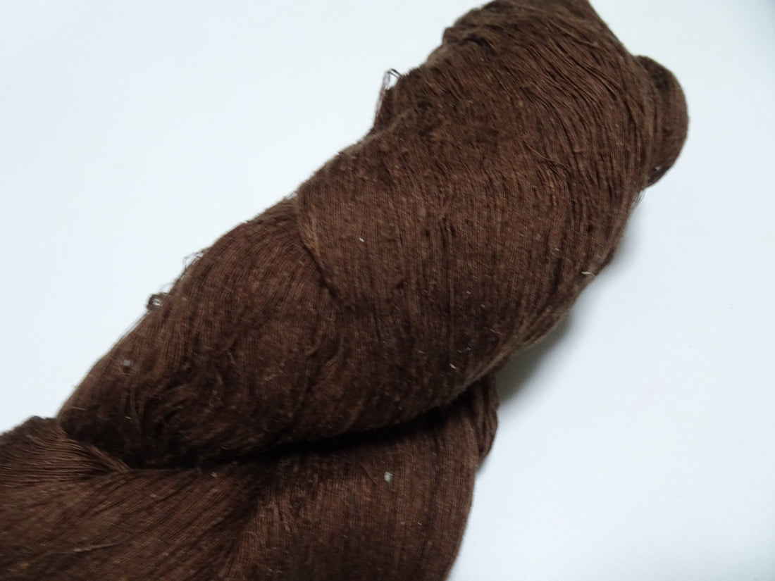 Japanese vintage Tsumugi silk thread Woven & embroidery 8628
