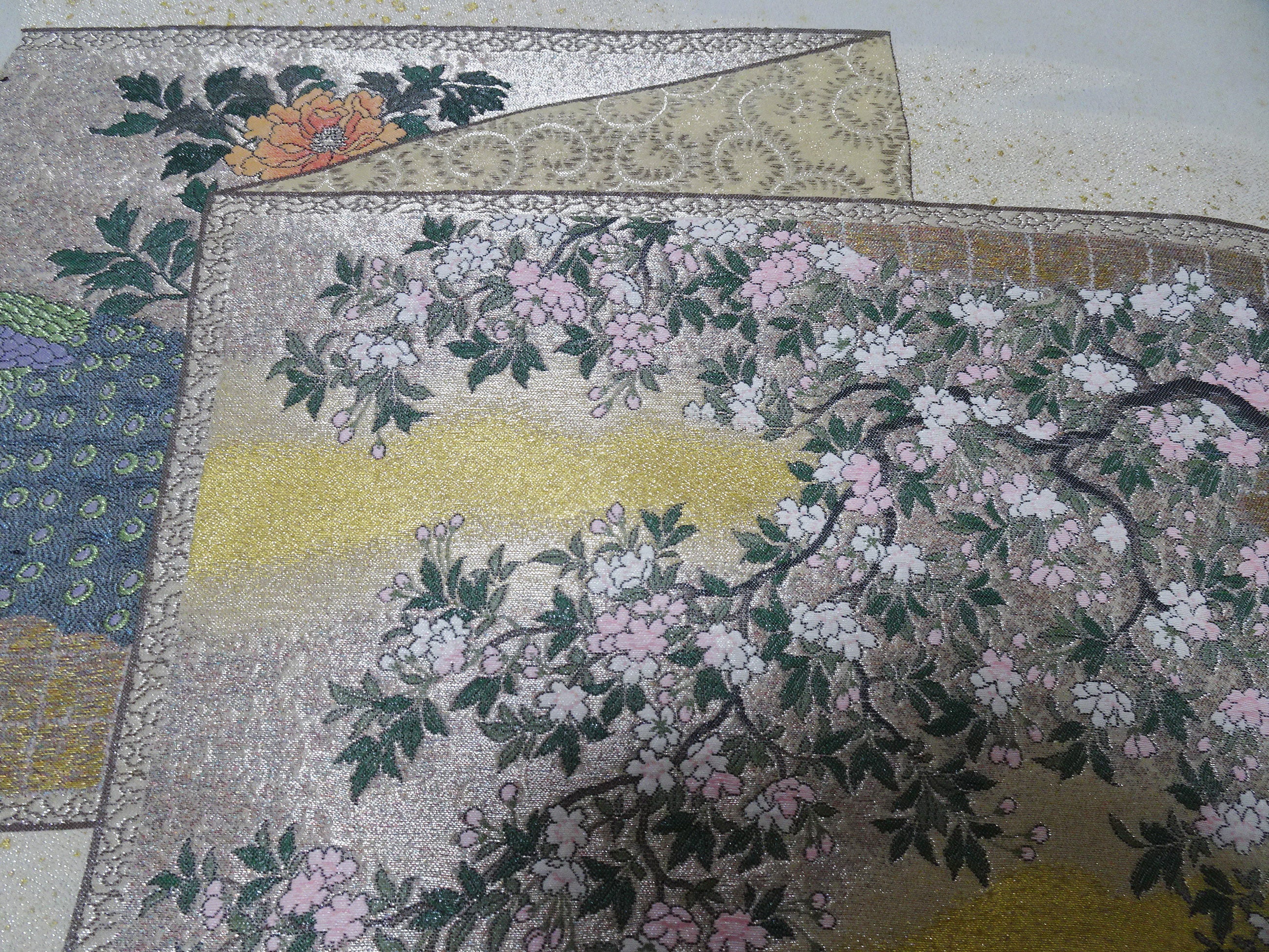 Japanese vintage Rare Silk sample fabric Juko Ori  9648