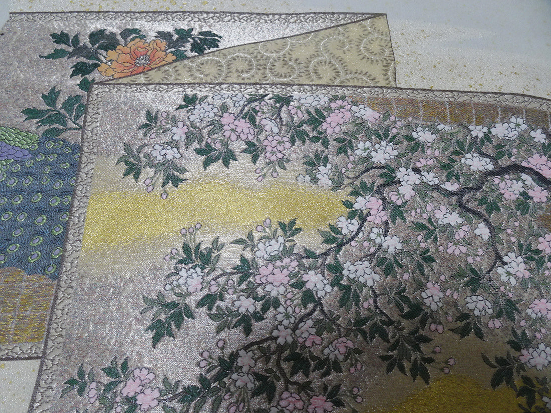 Japanese vintage Rare Silk sample fabric Juko Ori  9648