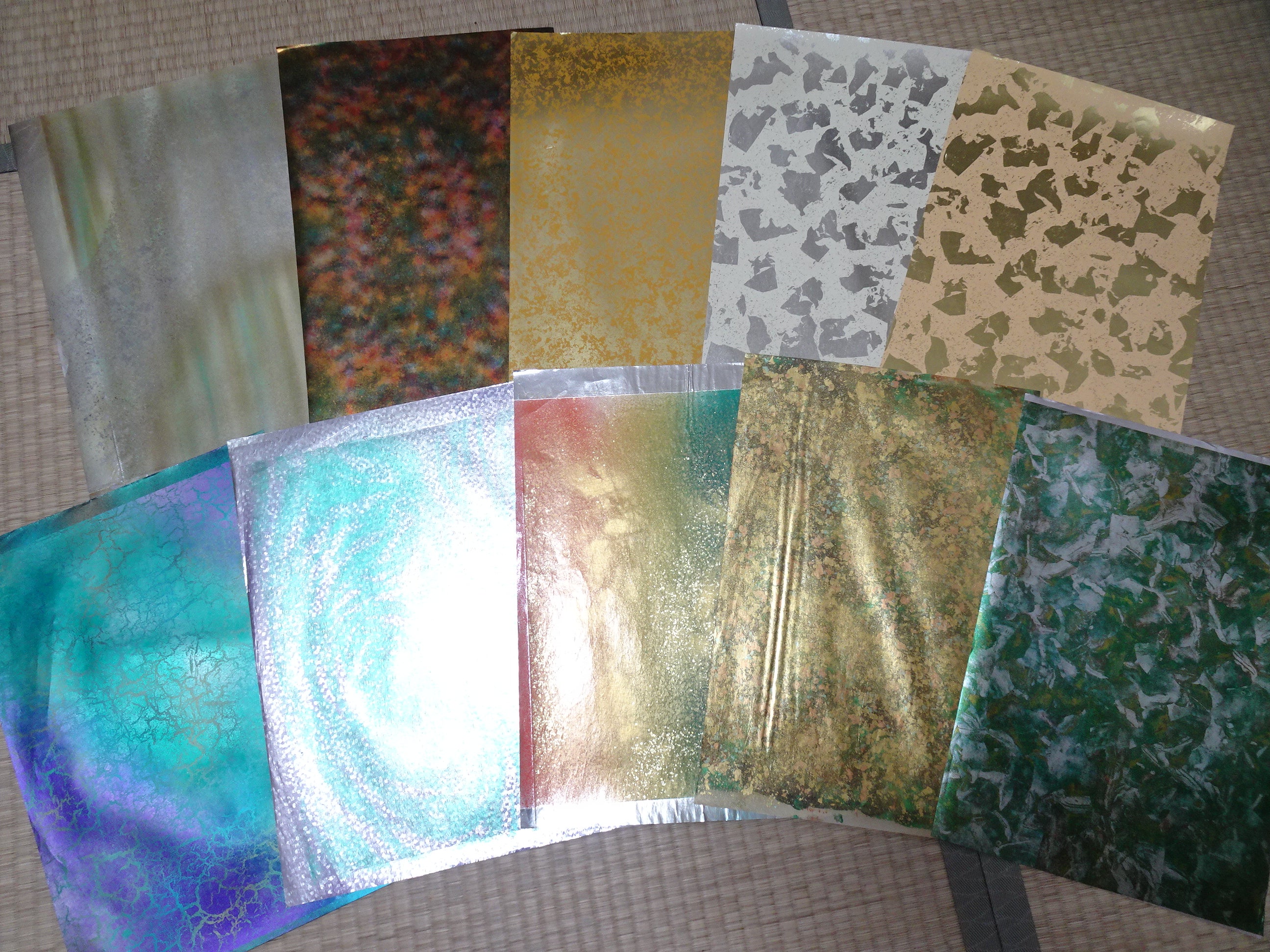 Japanese Vintage Rare Hikibaku Washi Paper 10 sheets 10394