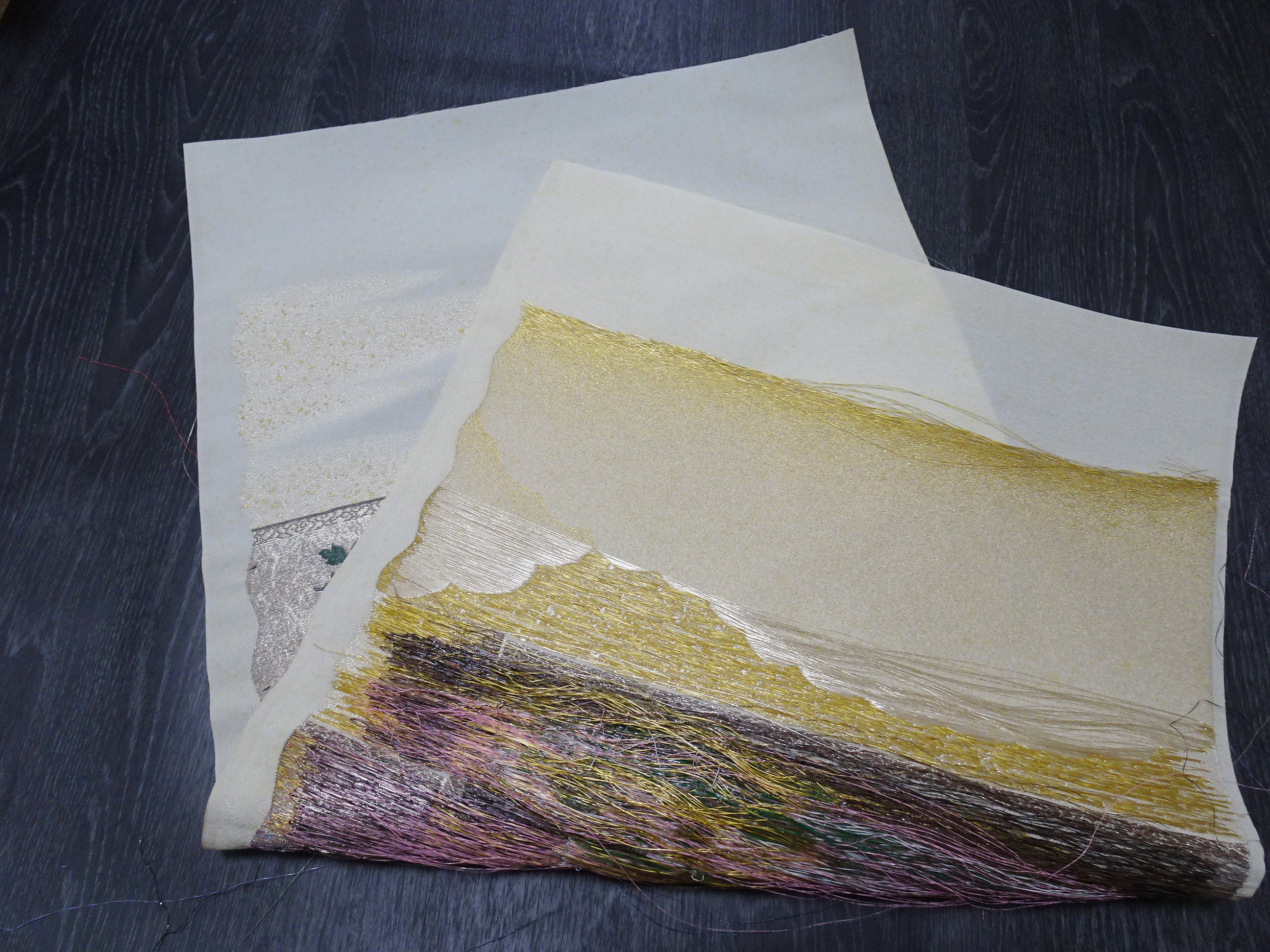 Japanese vintage Rare Silk sample fabric Juko Ori  9648