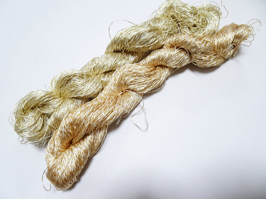 Japanese Vintage High Class Rare Silk Thread Mixture of Gold embroidery 15977