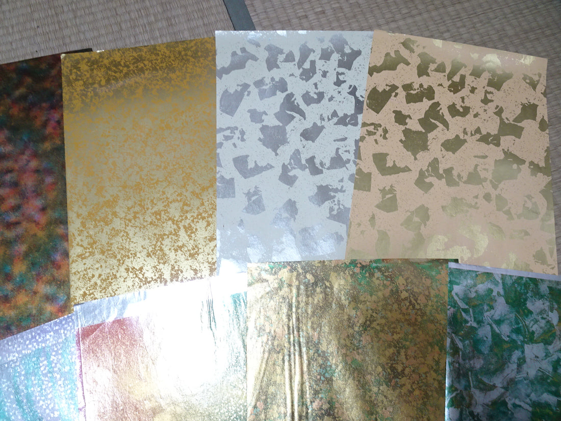 Japanese Vintage Rare Hikibaku Washi Paper 10 sheets 10394
