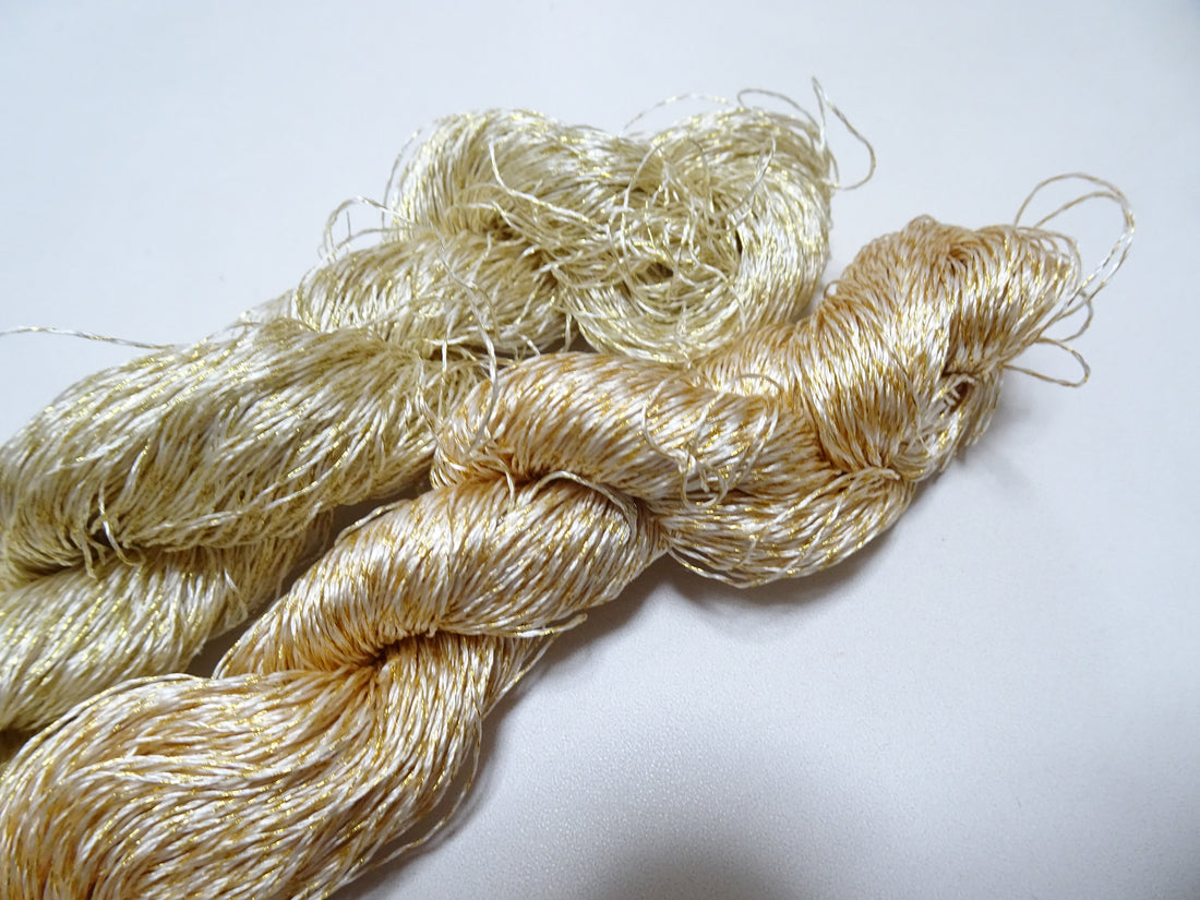 Japanese Vintage High Class Rare Silk Thread Mixture of Gold embroidery 15977