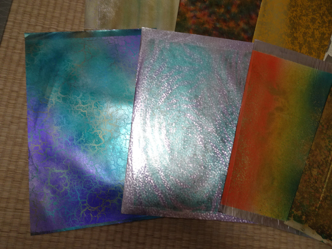 Japanese Vintage Rare Hikibaku Washi Paper 10 sheets 10394