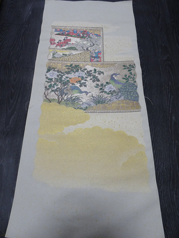 Japanese vintage Rare Silk sample fabric Juko Ori  9649