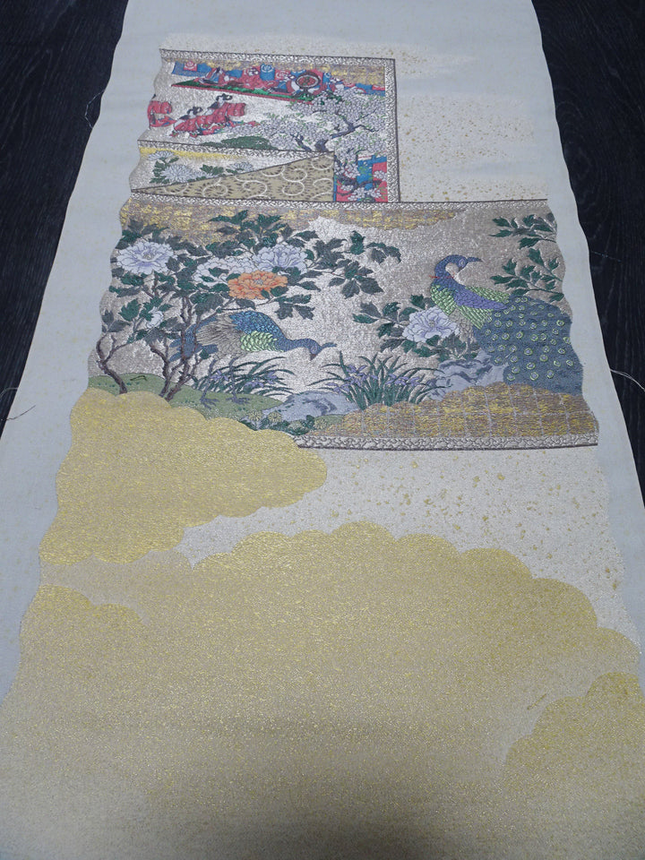 Japanese vintage Rare Silk sample fabric Juko Ori  9649