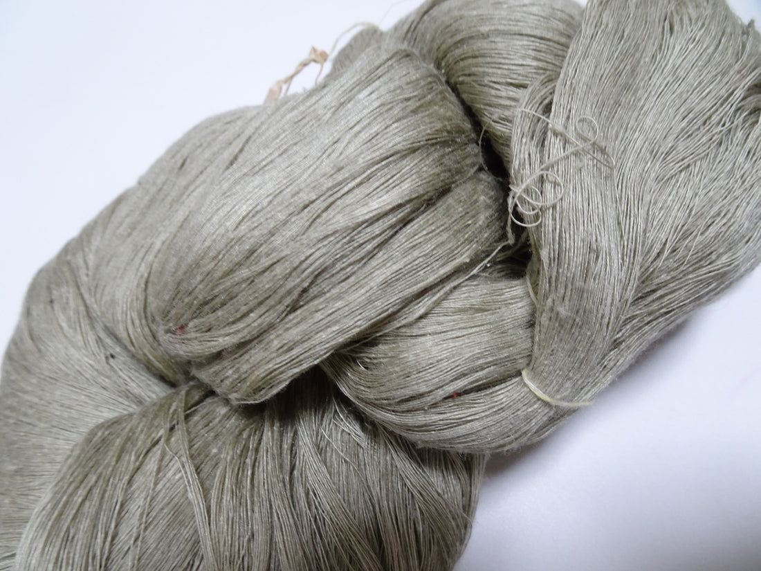 Japanese vintage Tsumugi silk thread embroidery & Woven 8629