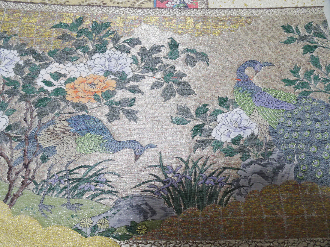 Japanese vintage Rare Silk sample fabric Juko Ori  9649