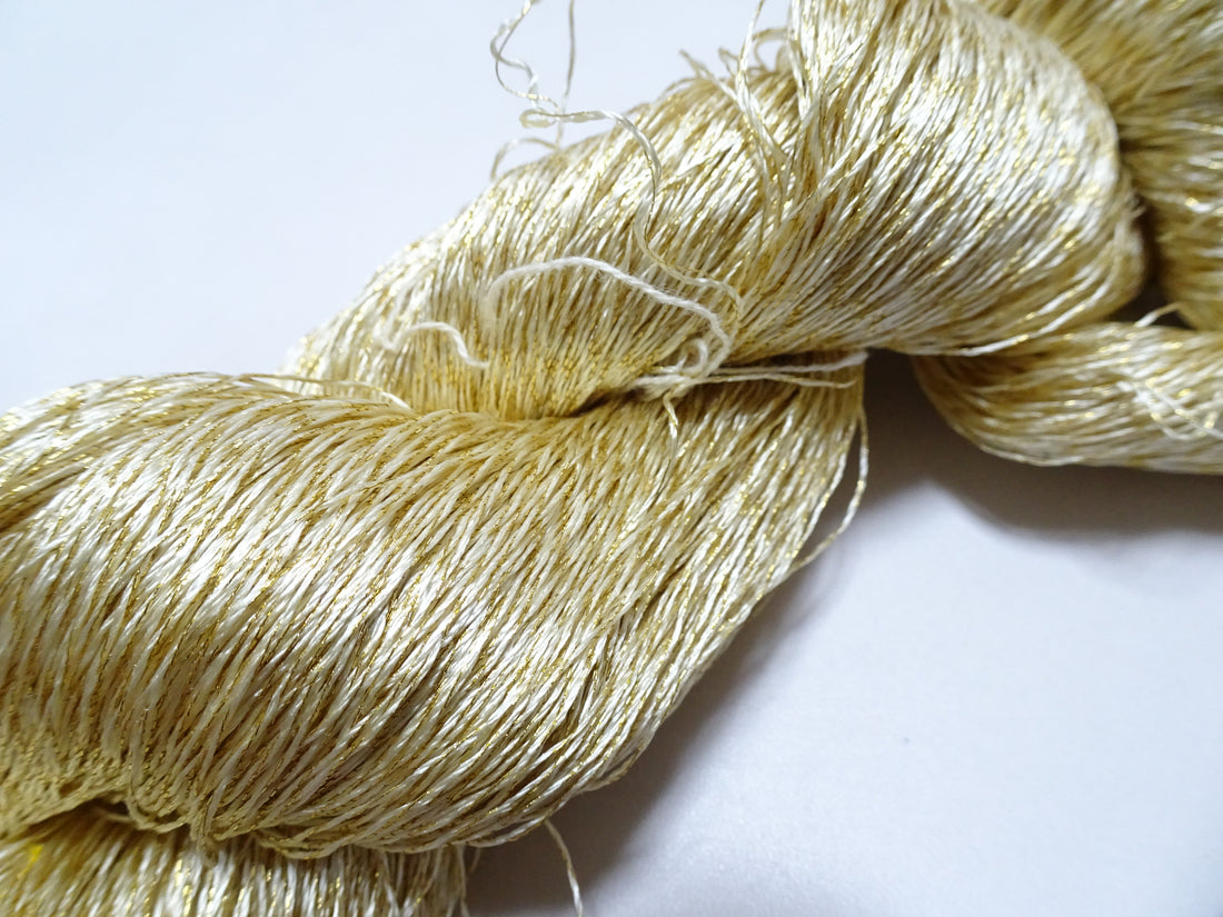 Japanese Vintage High Class Rare Silk Thread Mixture of Gold embroidery 18489
