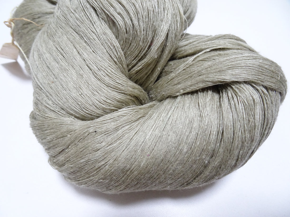 Japanese vintage Tsumugi silk thread embroidery & Woven 8629
