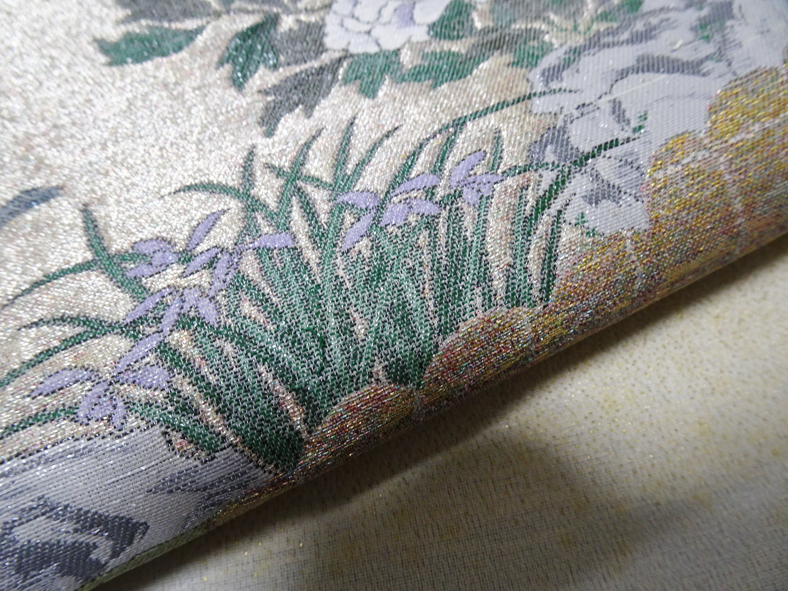 Japanese vintage Rare Silk sample fabric Juko Ori  9649