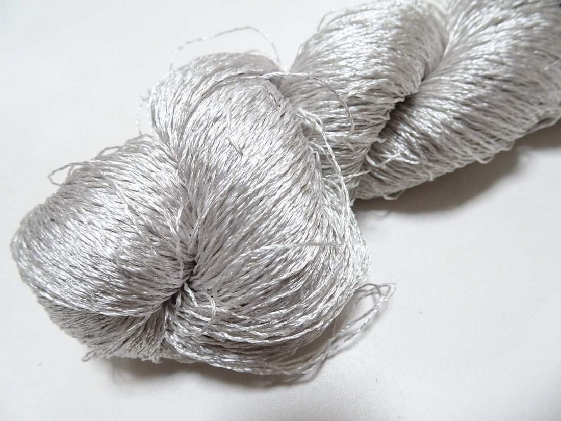 Japanese Vintage High Class Rare Silk Thread Mixture of Silvert embroidery 18490