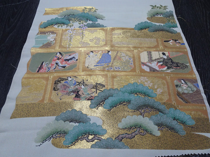 Japanese vintage Rare Silk sample fabric Juko Ori  9650