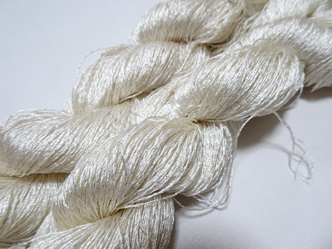 Japanese Vintage High Class Rare Silk Thread 2sets Mixture of Silver embroidery 15978