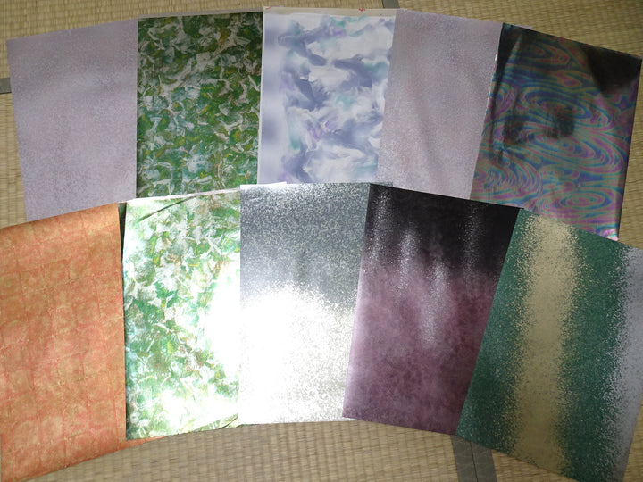 Japanese Vintage Rare Hikibaku Washi Paper 10 sheets 10395