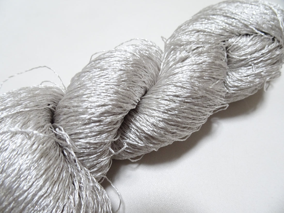 Japanese Vintage High Class Rare Silk Thread Mixture of Silvert embroidery 18490