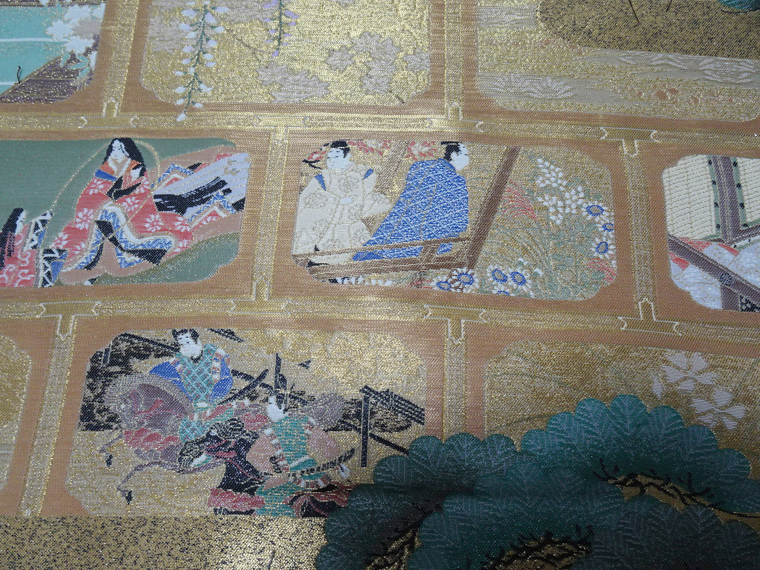 Japanese vintage Rare Silk sample fabric Juko Ori  9650
