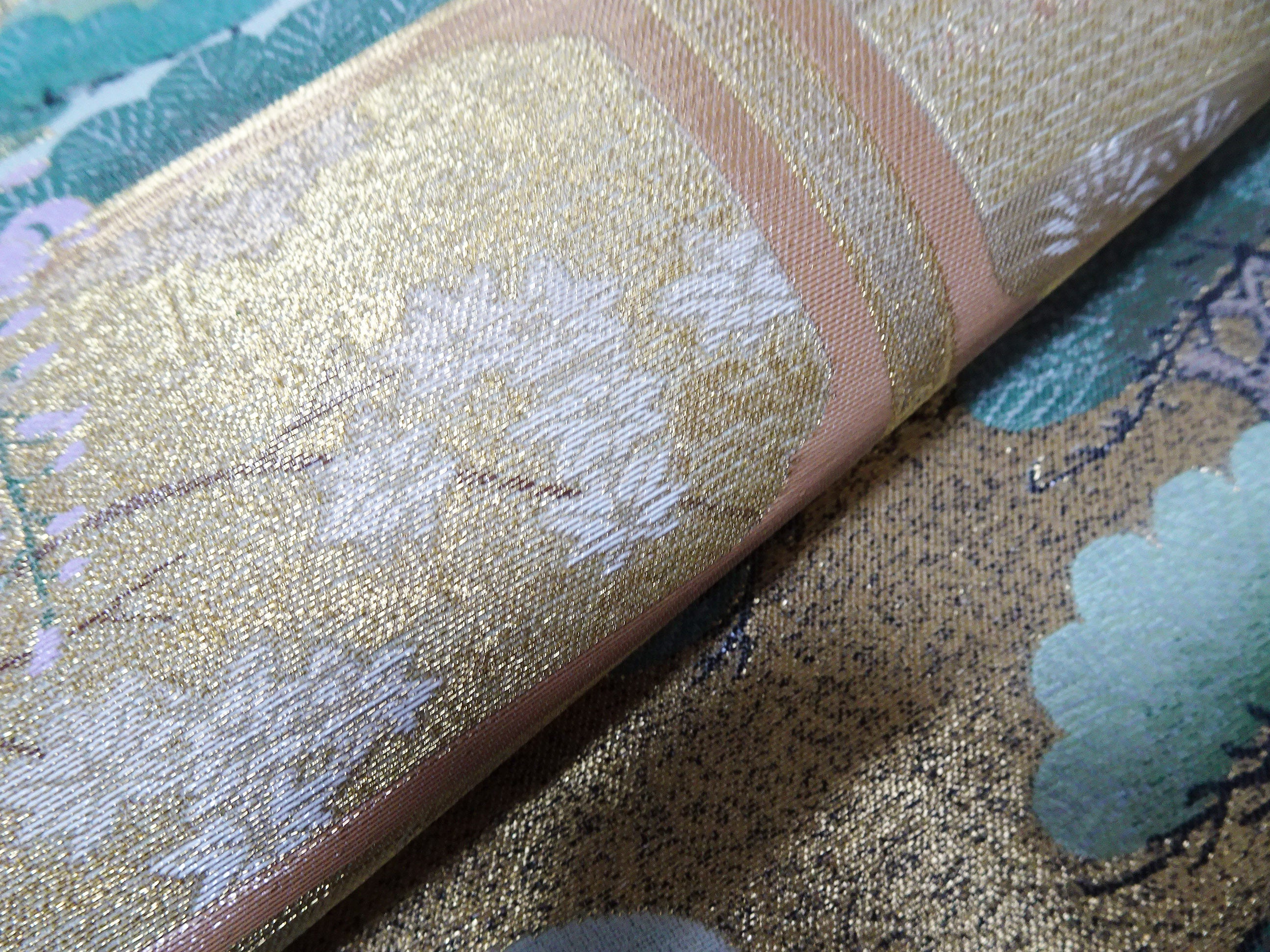 Japanese vintage Rare Silk sample fabric Juko Ori  9650