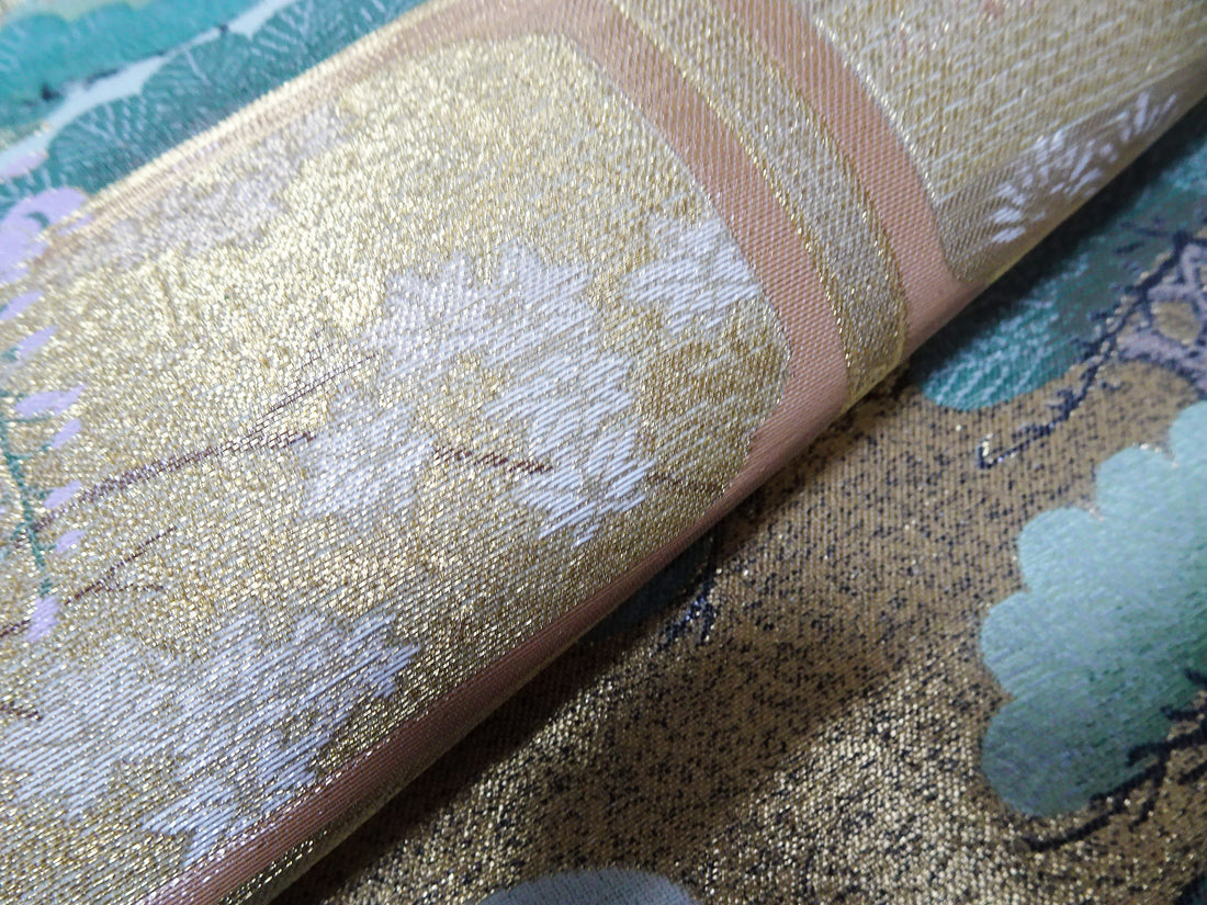 Japanese vintage Rare Silk sample fabric Juko Ori  9650