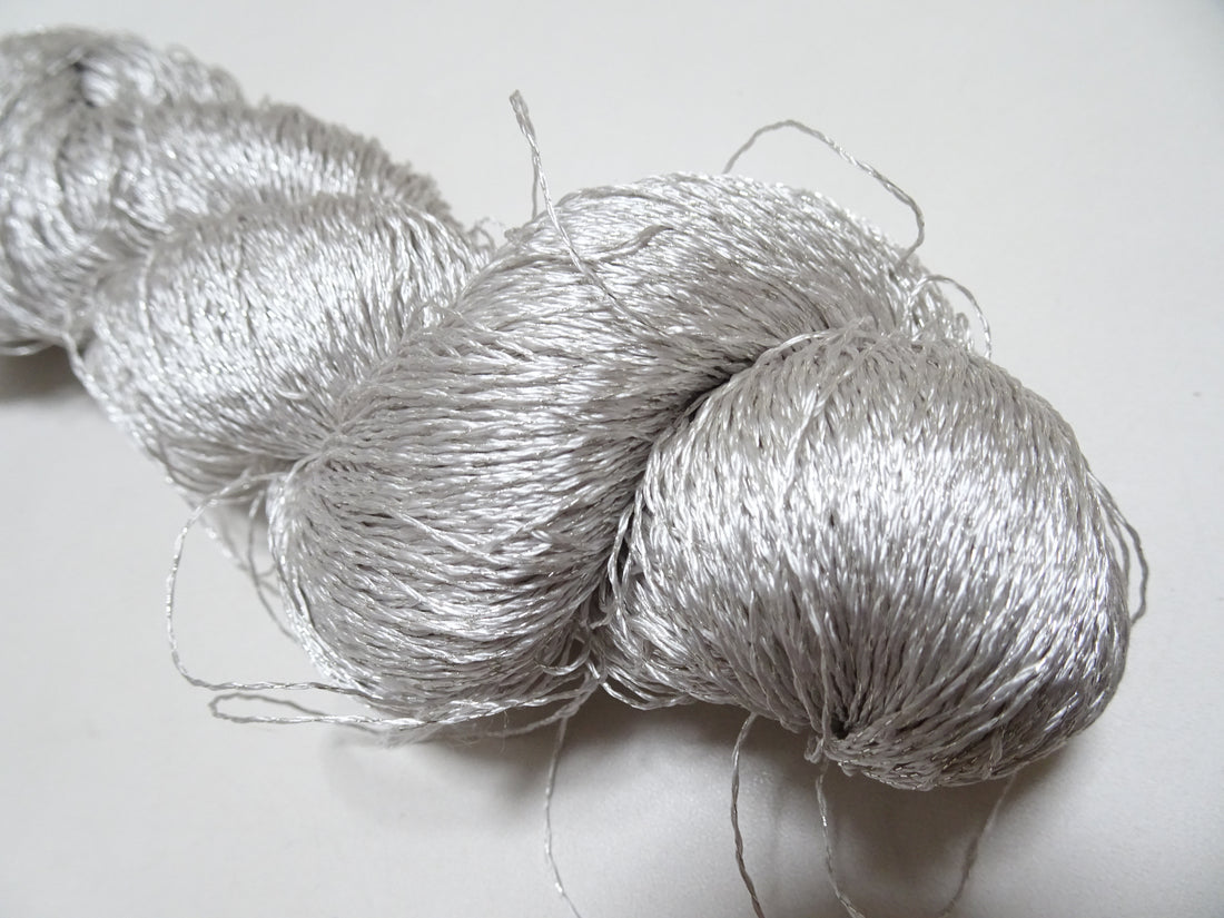 Japanese Vintage High Class Rare Silk Thread Mixture of Silvert embroidery 18490