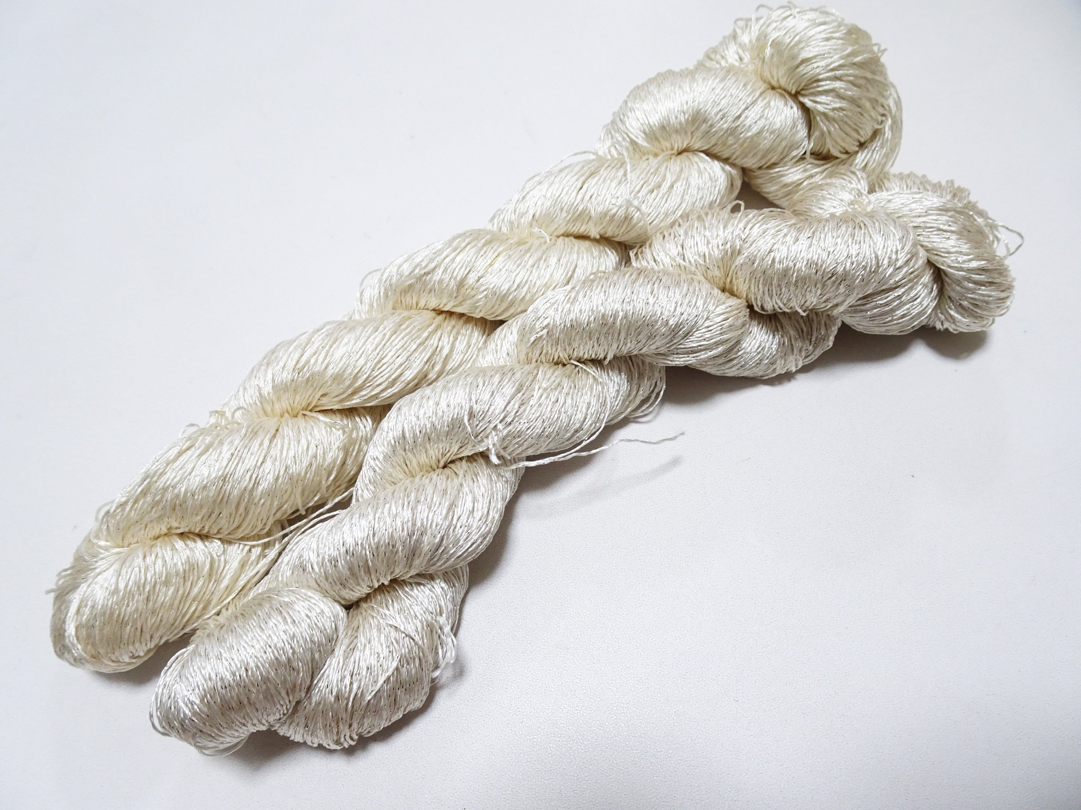 Japanese Vintage High Class Rare Silk Thread 2sets Mixture of Silver embroidery 15979