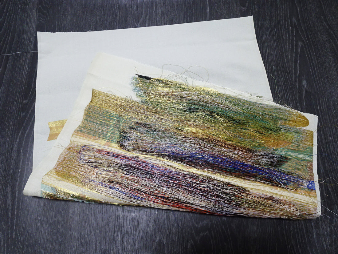 Japanese vintage Rare Silk sample fabric Juko Ori  9650