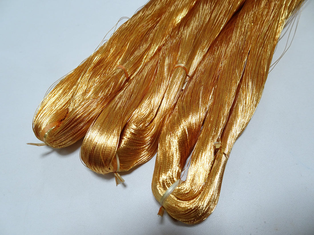 Special price!! Japanese Vintage Superb Gold Leaf Thread 3sets embroidery 3000M 16673  0.27mm