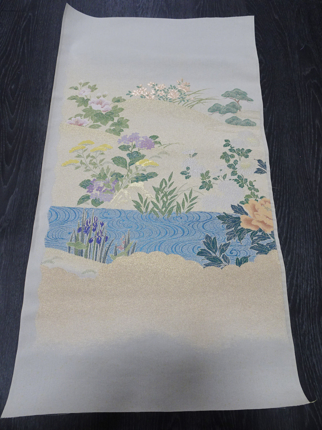Japanese vintage Rare Silk sample fabric Juko Ori  9651