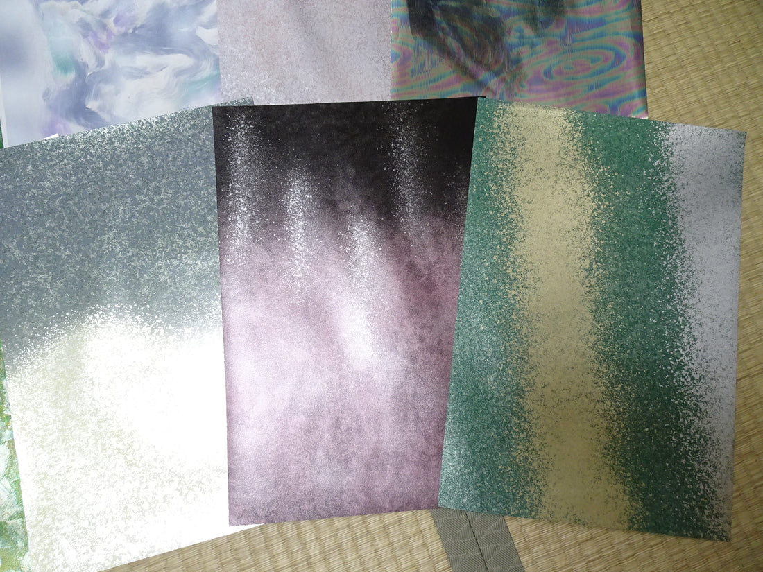 Japanese Vintage Rare Hikibaku Washi Paper 10 sheets 10395
