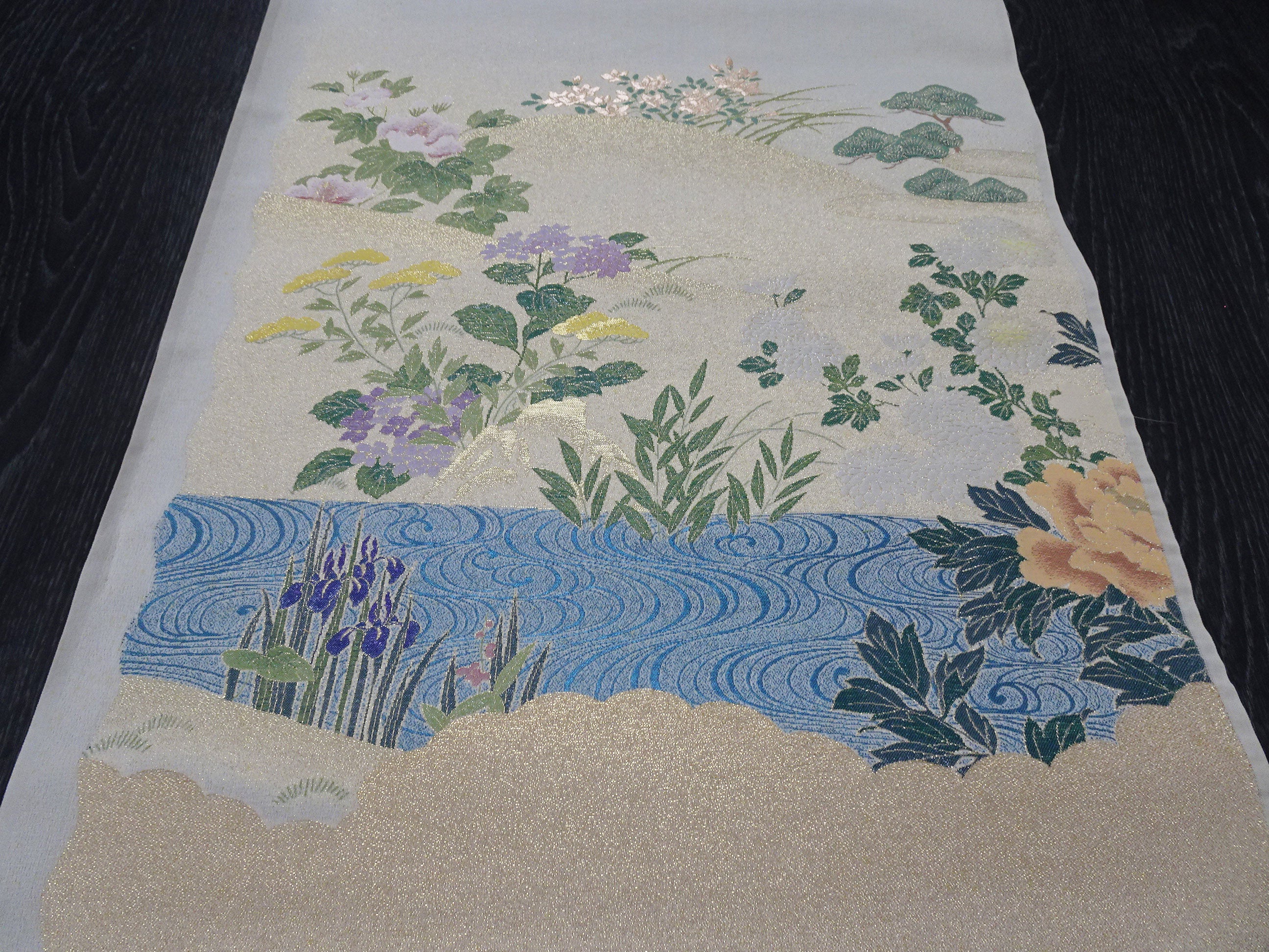 Japanese vintage Rare Silk sample fabric Juko Ori  9651