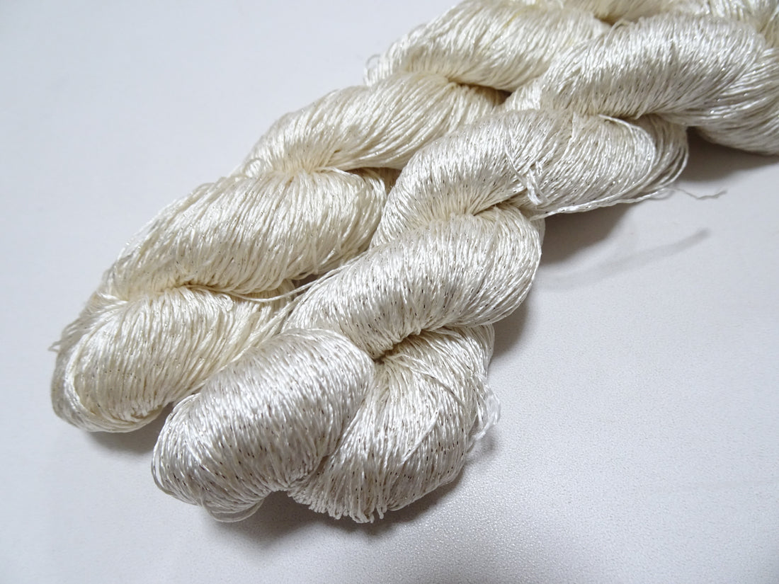 Japanese Vintage High Class Rare Silk Thread 2sets Mixture of Silver embroidery 15979