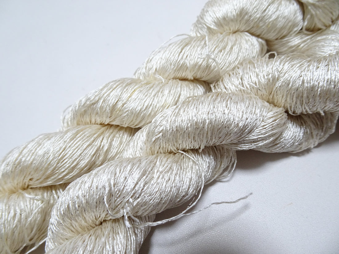 Japanese Vintage High Class Rare Silk Thread 2sets Mixture of Silver embroidery 15979