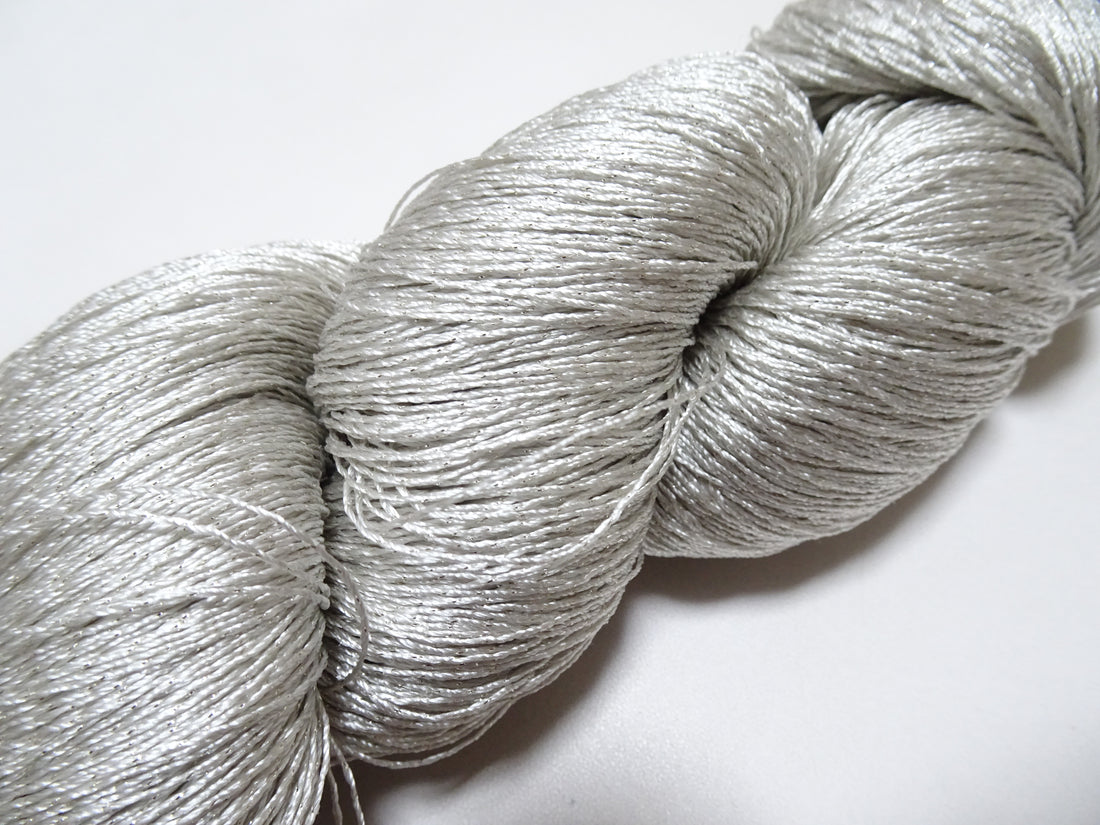 Japanese Vintage High Class Rare Silk Thread Mixture of Silvert embroidery 18491