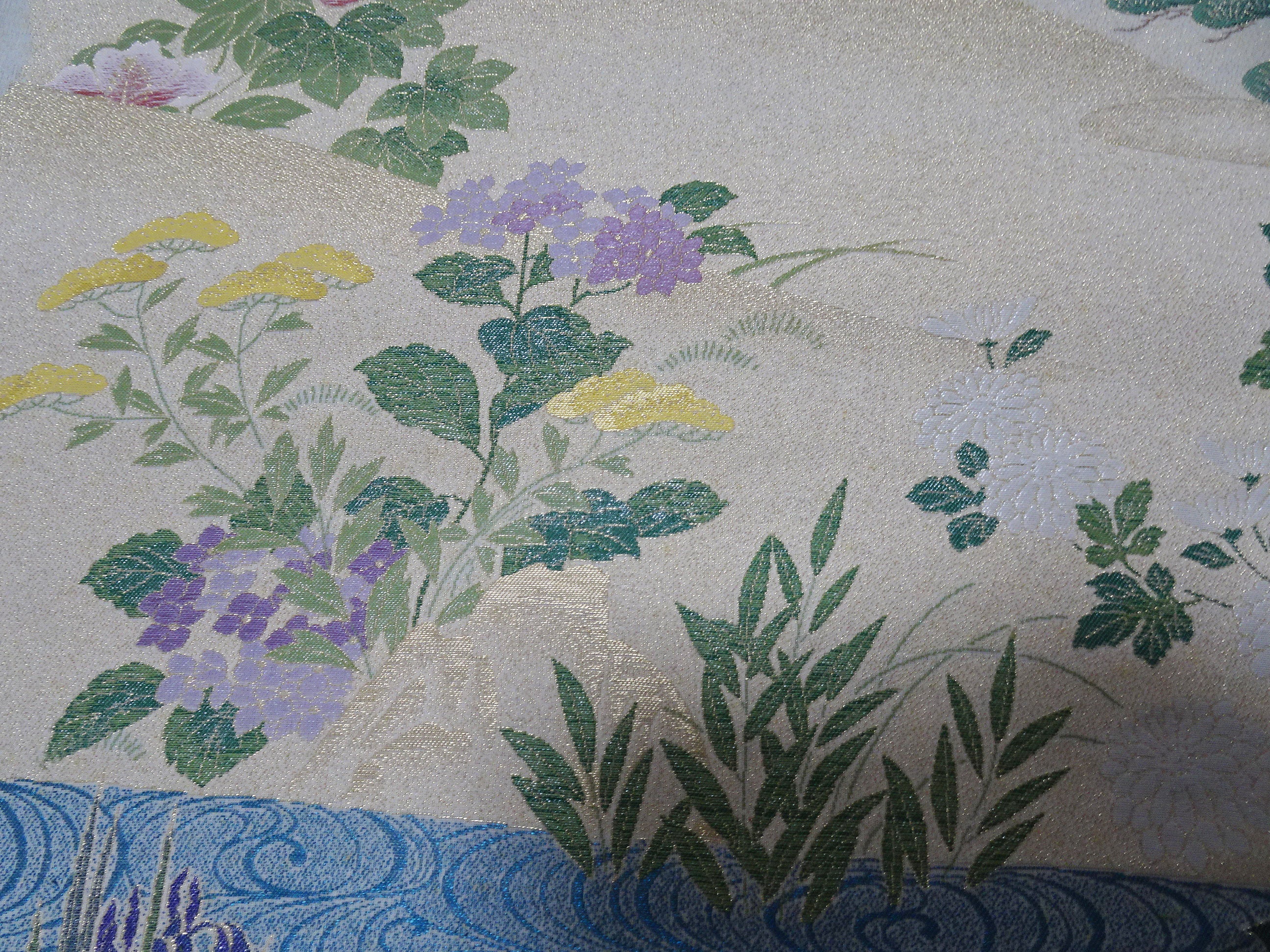 Japanese vintage Rare Silk sample fabric Juko Ori  9651