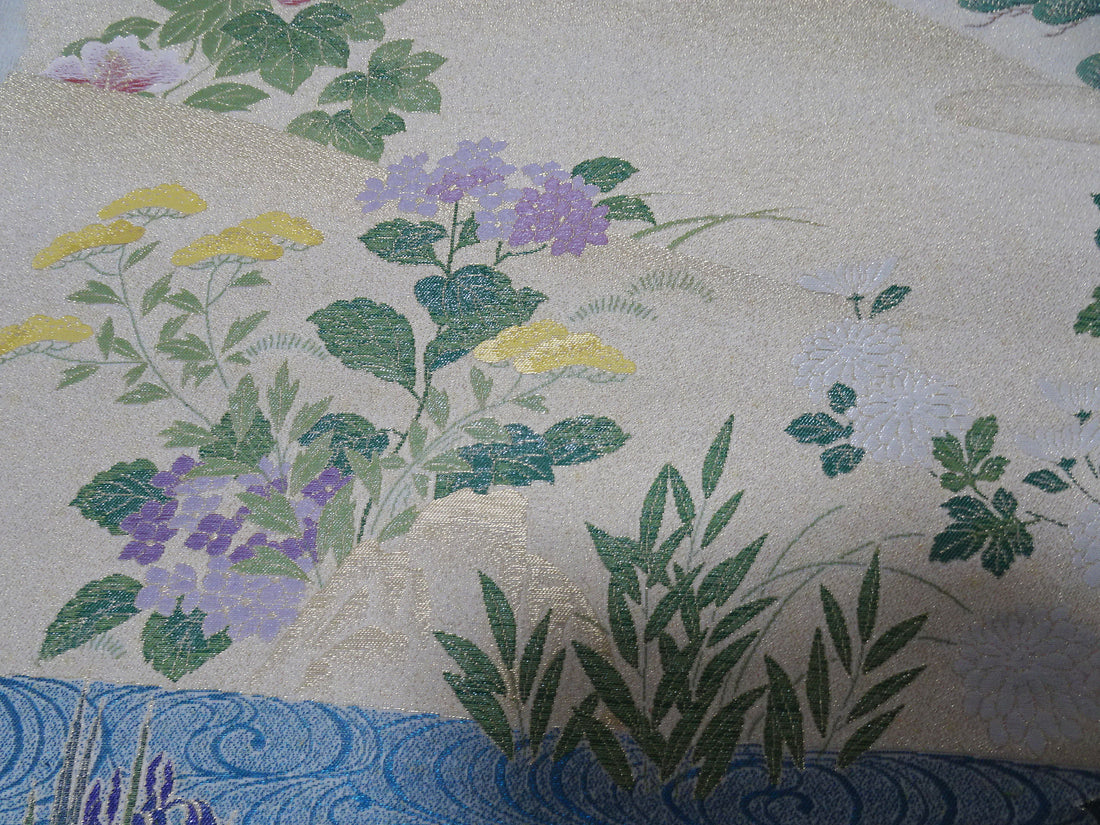 Japanese vintage Rare Silk sample fabric Juko Ori  9651