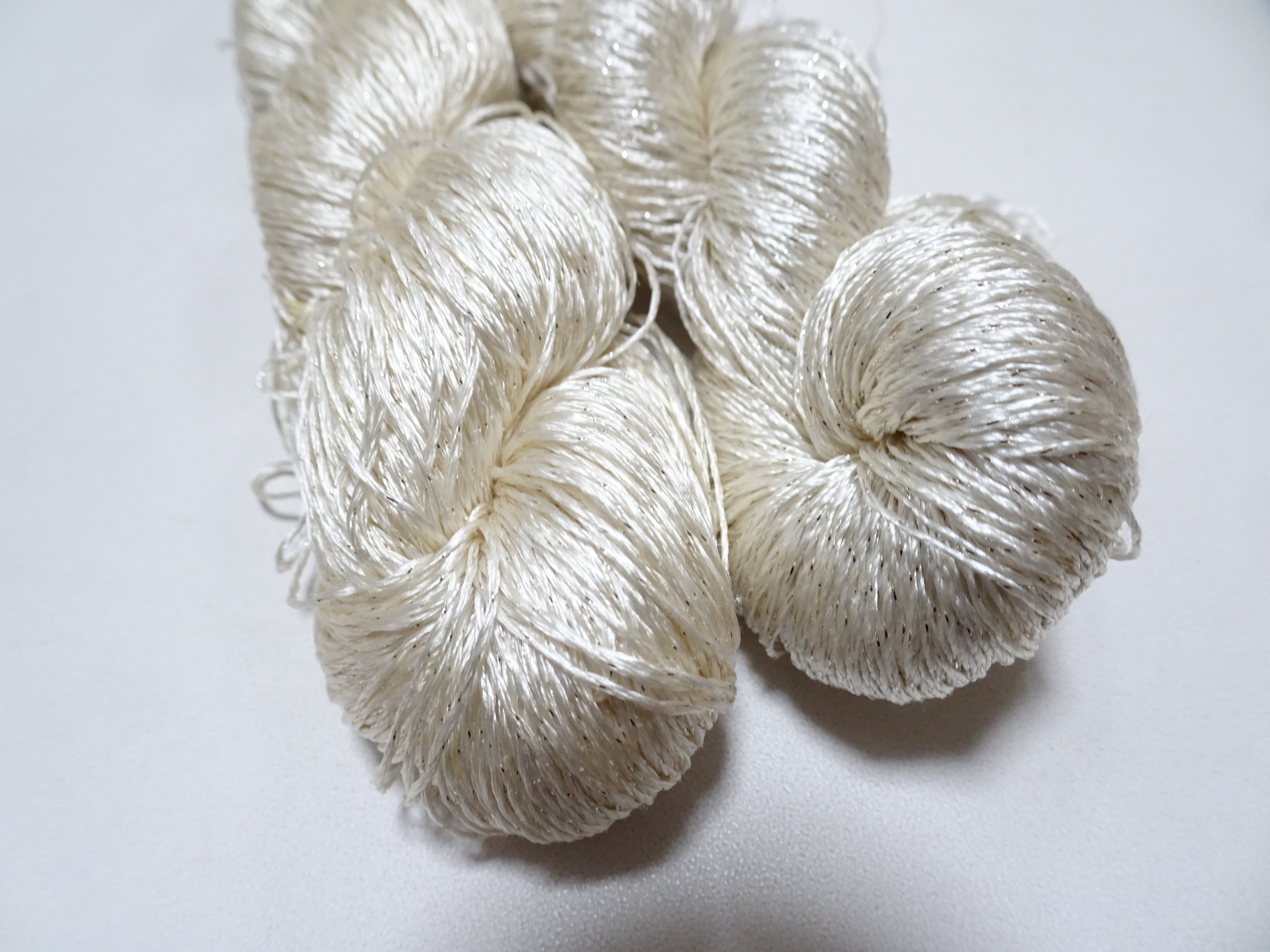 Japanese Vintage High Class Rare Silk Thread 2sets Mixture of Silver embroidery 15979