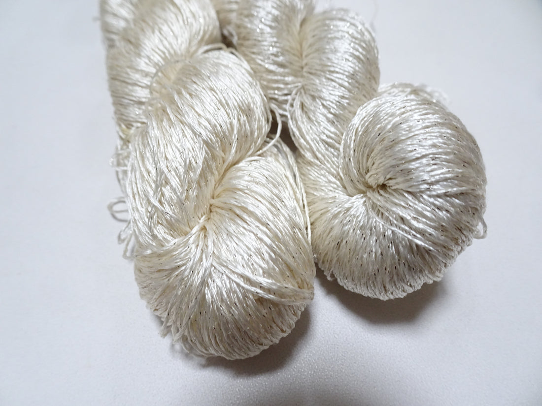 Japanese Vintage High Class Rare Silk Thread 2sets Mixture of Silver embroidery 15979