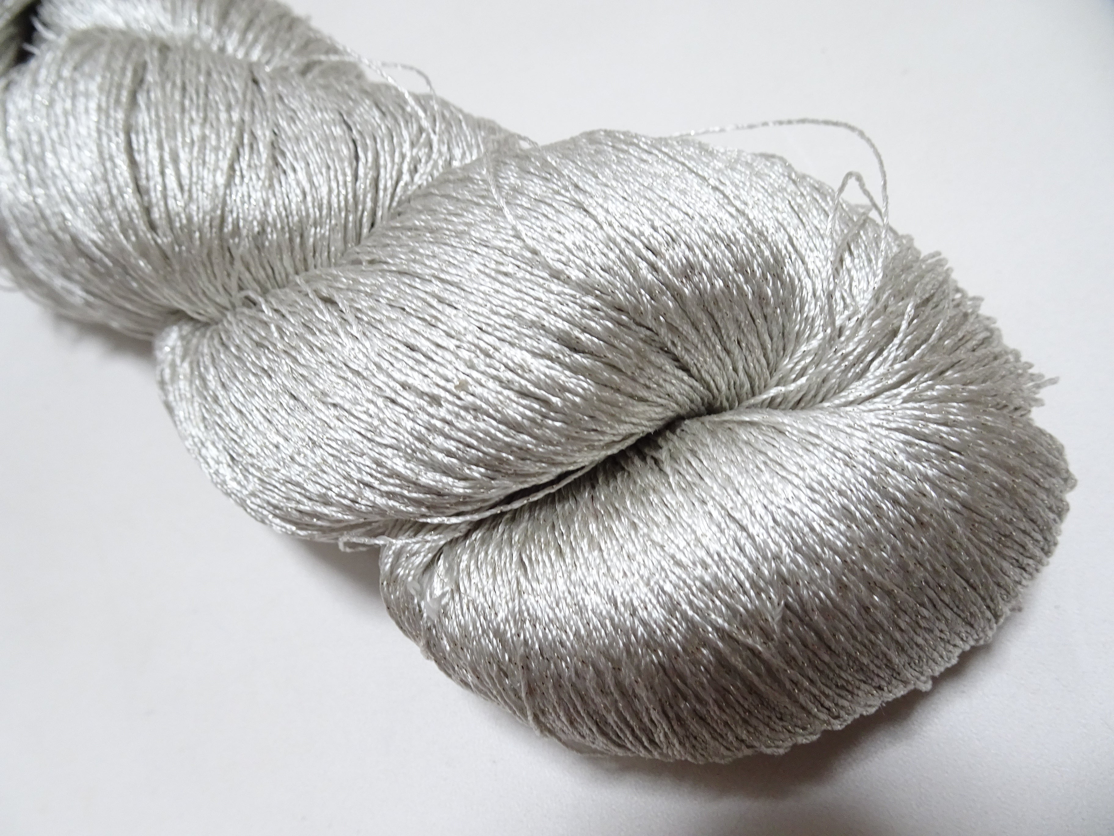 Japanese Vintage High Class Rare Silk Thread Mixture of Silvert embroidery 18491