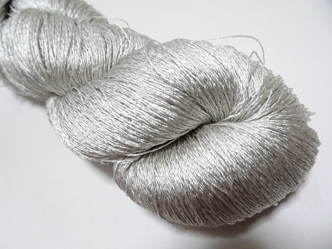 Japanese Vintage High Class Rare Silk Thread Mixture of Silvert embroidery 18491