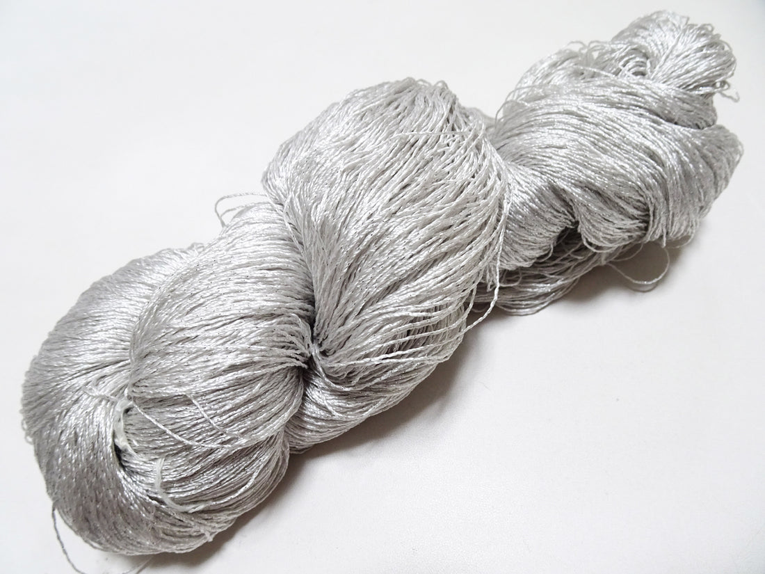 Japanese Vintage High Class Rare Silk Thread Mixture of Silvert embroidery 18492